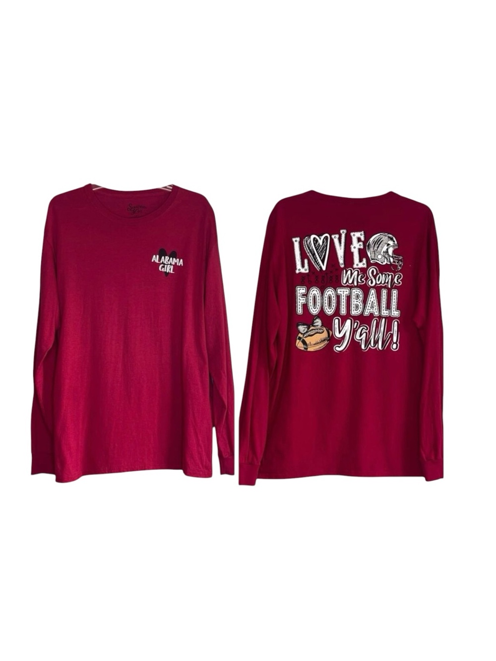 Southern Y’all Alabama Girl Crimson Tide long sleeve T-shirt medium